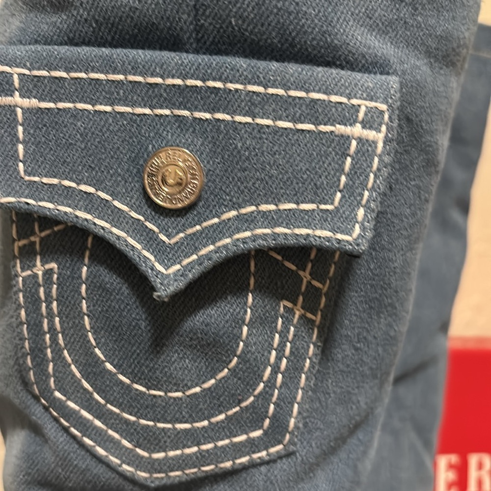 True Religion Blue Denim Knee-High Boots - Picture 3 of 13